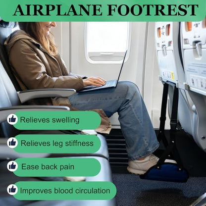 PATIKIL Airplane Footrest,2 Pack Adjustable Foot Hammock,Rose,Pale Blue - color: Rose, Pale Blue