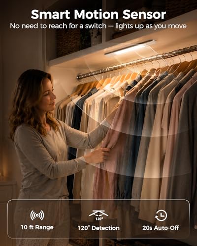 EZVALO Under Cabinet Lighting with 6 × 2000mAh Batteries & Charging Station