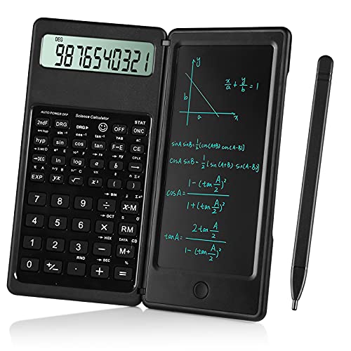 IPepul Scientific Calculators for Students, 10-Digit Large Screen, Math Calculator with Notepad, Classroom Must Haves for Middle High School Supplies & College (Black) - color: Black