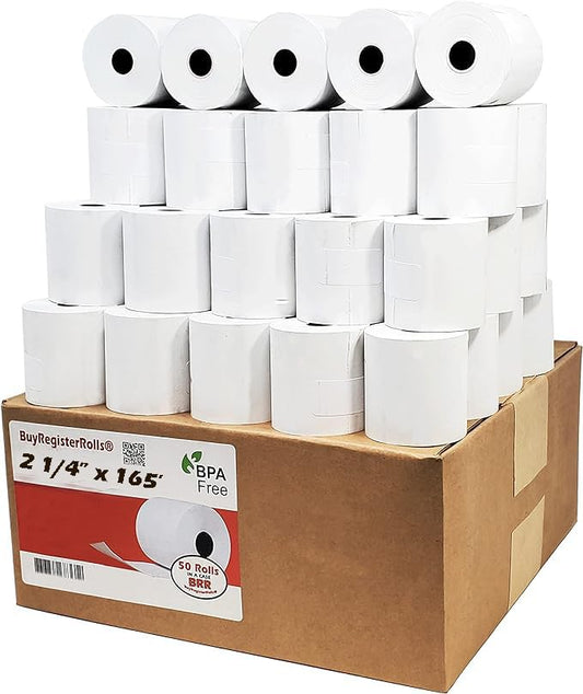 2 1/4 x 165 Thermal Paper Rolls [50 Rolls] Calculator Thermal Receipt Paper For XEA507 XEA407 XEA207 ERA247 347 XE-A207 XE-A407 and XE-A507 from BuyRegisterRolls