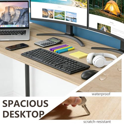 BestOffice Computer Desk,Home Office Desk, Modern Simple Style for Home Office Study Writing (Nature, 63 Inch) - color: Nature, size: 63 Inch