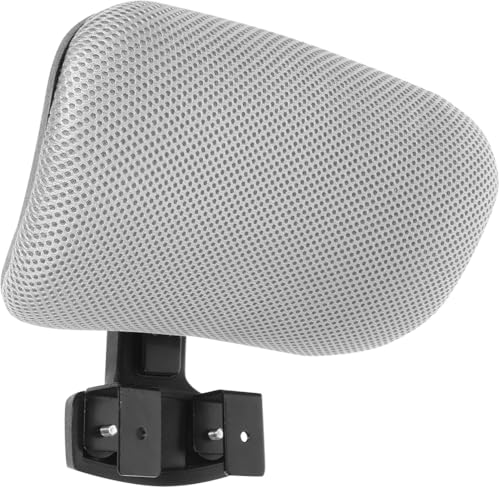 Durable Office Chair Headrest Attachment,Lift Adjustable Angle Desk Chair Head Support Cushion for Chair Back Thickness Within 2cm (Grey-Black Frame) - color: Grey-black Frame