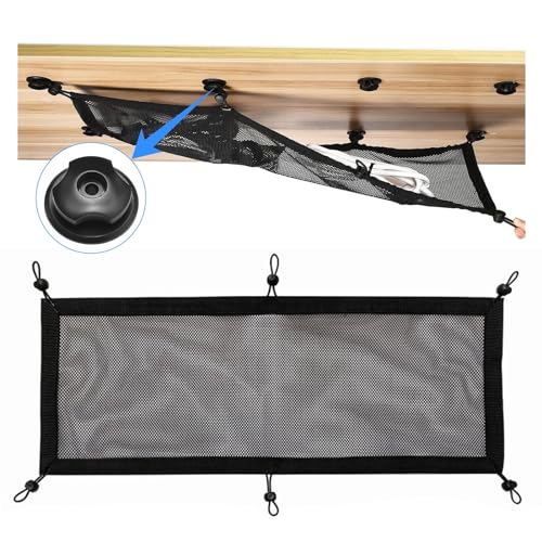 Cable Management Net Under Desk, Privacy Mesh Cable Manager, Workstation Wire Organizer, Flexible Under Desk Cord Management for Home, Office, 27×10 Inches, Black