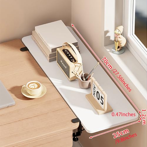 Desk Extender Tray, Punch-Free Clamp on 90° Foldable Keyboard Drawer Tray, Table Mount Armrest Shelf, Computer Elbow Arm Support (White, 27.6"*9.8"*0.5"/70cm*25cm*1.2cm) - color: White, size: 27.6"*9.8"*0.5"/70cm*25cm*1.2cm