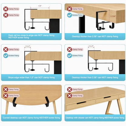 No-Drill Under Standing Desk Cable Management,31.5" L,Black - color: Black, size: 31.5"