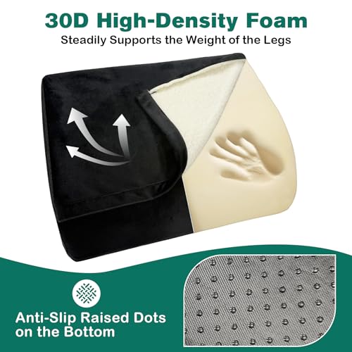 Adjustable Foot Rest Under Desk Removable Warmer Pocket Desk Foot Stool with High-Density Foam and Washable Cover Ergonomic Black Leg Rest for Home Office
