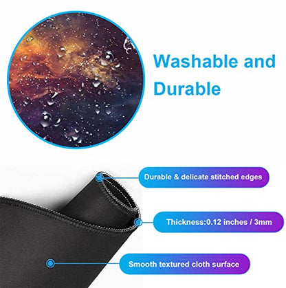 Large Starry Sky Mouse Pad with Stitched Edges, Computer Keyboard Desk Pad | Large Extended Mouse Pad; Full Desk Coverage; Waterproof Coating; Stable Anti-Slide Base For Gaming, Office, Study Daily Use - color: Starry Sky
