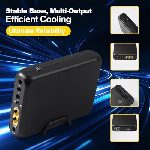 48Wh UPS Battery Backup, DC 5V/9V/12V & Passive POE 24V/48V | Uninterruptible Power Supply for WiFi Router, Modem, ONU, CCTV Camera, USB-A & USB-C