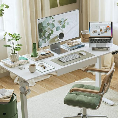 Agilestic 48 * 24 Inch Electric Standing Desk with Under Drawers, White - color: Basic White, size: 48x24 Inch