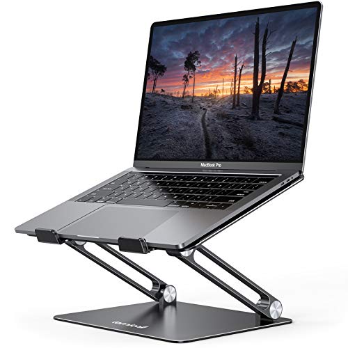 Lamicall Adjustable Laptop Stand for Desk for MacBook Air Pro HP 10-17.3'' | Aluminum Computer Notebook Holder, Portable Laptop Riser, Foldable Ergonomic Office Desk Accessories for Dell XPS Black - color: 2-Black