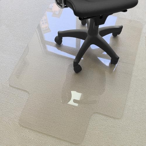 Kuyal 1/5" Thick Office Chair Mat, Heavy Duty Hard Computer Chair Mat | 36" x48" With Lip, Protector Carpeted Floors Mats, Easy Chair Movement, Can be Used on Carpet or Hard Floor, Ship Flat - size: 36" x 48" x 1/5" With Lip