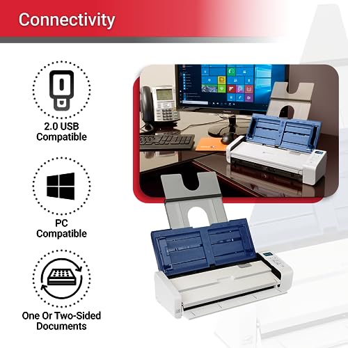 Xerox Duplex Portable Document Scanner, Xerox Duplex Portable Scanner, Blue & White (Renewed)