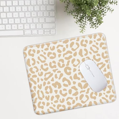 Mouse Pad for Desk with Stitched Edge, Premium Cute Washable Mouse Pads. Computer Mousepad with Non-Slip Rubber Base, Mousepads for Laptop, 9.25x7.75x0.12 inch (Leopard Grace) - color: Leopard Grace