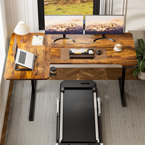 Acrolix L Shaped Electric Standing Desk, 71x43.5 Inch Reversible, Rustic Brown - color: Rustic Brown, size: 71