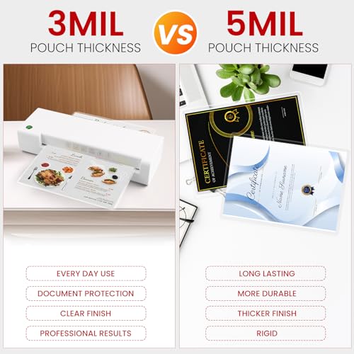 CAREGY Thermal Laminating Pouches,250 Pack Laminating Sheets | 5 Mil, 9 x 11.5 Inches Lamination Sheet Paper for Laminator, Round Corner Letter Size, Office and School Supplies - size: 250PACK-5Mil (9 x 11.5Inches)