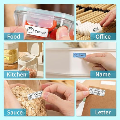 U1 Label Maker Machine,Portable Thermal Label Printer,Mini Bluetooth Inkless Label Stickers Makers for Home Storage School Business Office,Labeler Compatible with iOS & Android(Black) - color: Black-U1