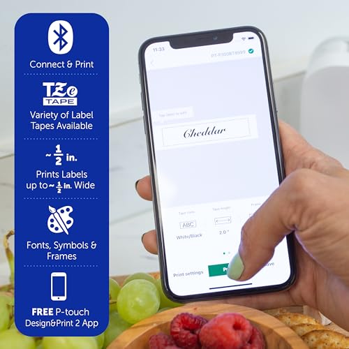 Brother P-Touch Cube Smartphone Label Maker, Bluetooth Wireless Technology, Multiple Templates Available, Apple & Android Compatible - Blue, 2.5 x 4.6 x 4.6 inches - color: Blue