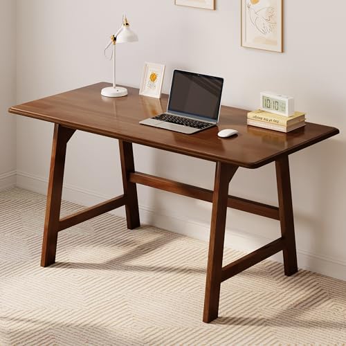 IOTXY Solid Wood Writing Table - 48" W Minimalist PC Computer Desk, Walnut - color: Walnut, size: 48" W
