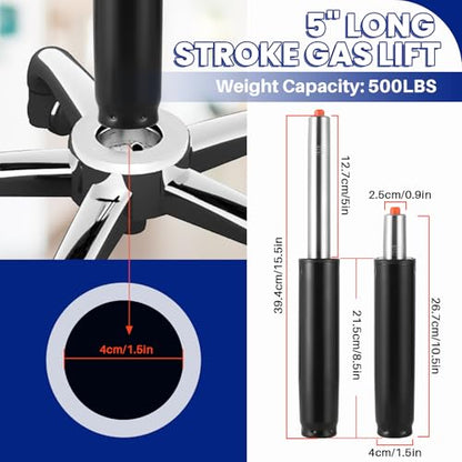 MAOPINER Office Chair Cylinder Replacement, 5" Long Stroke Gas Lift, Heavy-Duty Hydraulic Piston for Most Office Chairs