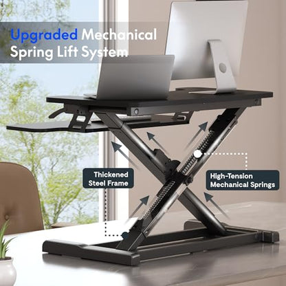 FLEXISPOT Standing Desk Converter, 28", Black - color: Black, size: 28"