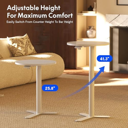 FLEXISPOT Gas Spring Lift Sit-to-Stand Table,20" Round Bar Table - color: White, size: 20‘’