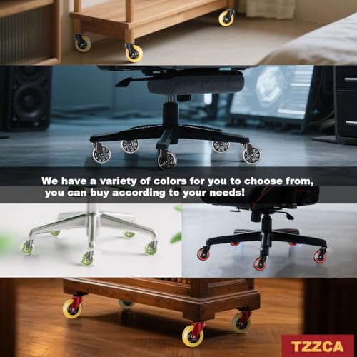 Office Chair Wheels Replacement Rubber Chair Casters Heavy Duty - color: black