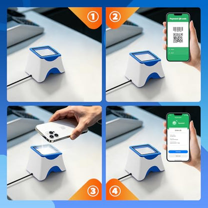 NetumScan Desktop Barcode Scanner, Omnidirectional QR Reader for Retail
