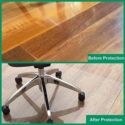 Office Chair Mats for Hardwood Floor PVC Clear Chair Mat 22" 24" 28" 30" 32" 34" 36" 38" 40" 42" 44" 46" 48" 50" 52" 54" 60" Width 0.06" Thick Easy Rolling Desk Chair Mat for Bedroom(16X96 in) - size: 16X96 in