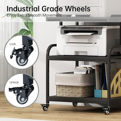 Fannova 23.6"x18.9"x30" Large Printer Stand with Adjustable Storage Shelf - color: Black, size: 23.6"W x 18.9"D x 30"H