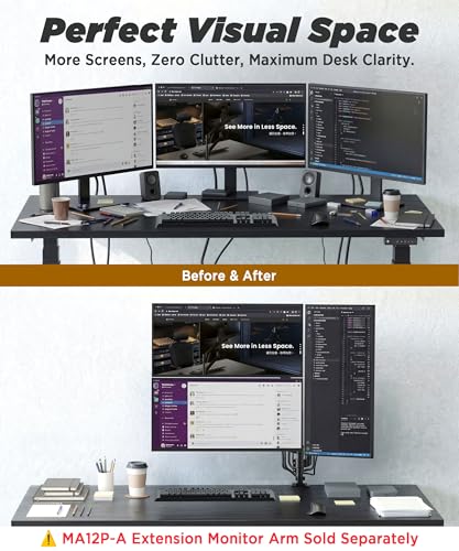 ULTRARM Extra-Tall Heavy-Duty Monitor Arm Mount for 40" Ultrawide Monitors - size: Sinlge Monitor Arm