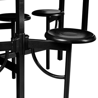 Romig Endure Standing Height Collaborative Table and Chair Set with 8 Pull-Out Swivel Stools, Walnut Top, Built-in Power Outlets and USB Charging, Classroom Training Table - color: Walnut, size: 8 Seater