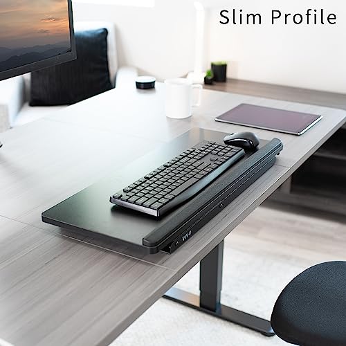 VIVO Black 27 in Single Top Keyboard and Mouse Riser, DESK-V000P - color: Black