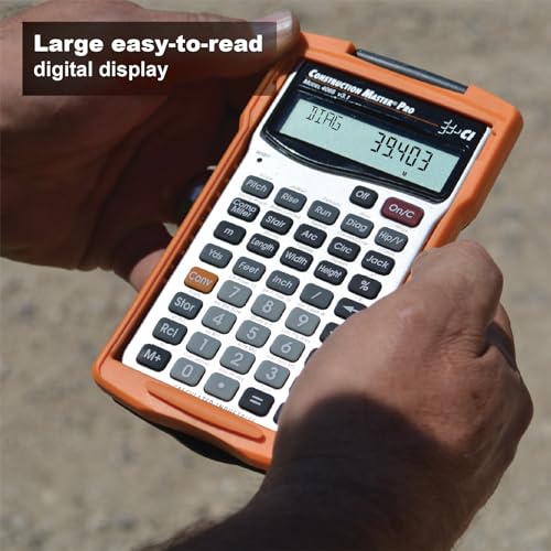 Calculated Industries 4065 Construction Master Pro Advanced Construction Math Feet-inch-Fraction Calculator for Contractors, Estimators, Builders, Framers, Remodelers, Renovators and Carpenters | Advanced Construction Math, Feet-Inch-Fractions, For Contra