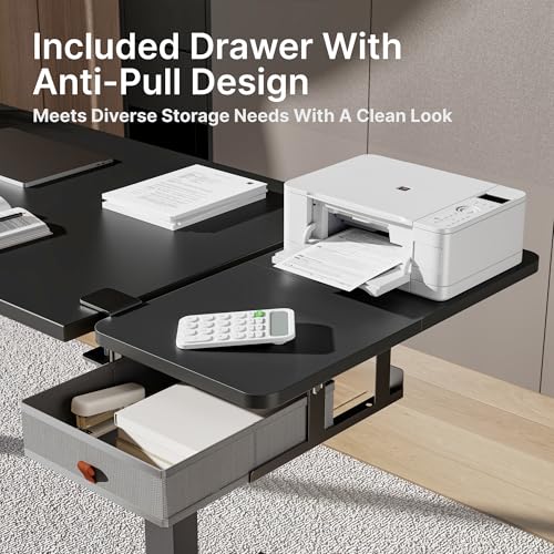 PEGZONE Desk Extender Tray, 24" x 12", with Storage Drawer, Medium, Black - color: Black, size: Medium