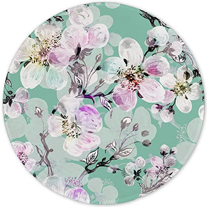 ITNRSIIET Round Mouse Pad with Stitched Edge Premium-Textured Waterproof Non-Slip Rubber Base Desktop Protection Mat Diameter 8.7 inches, Beautiful Flower Art - color: Beautiful Flower Art