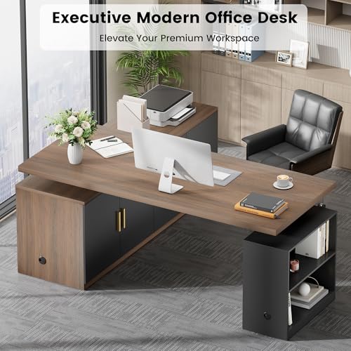ModernMate L Shaped Electric Standing Desk with Drawers & Power Outlets