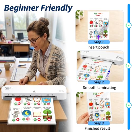 Binditek 13-Inch Laminator Machine with Laminating Sheets, Hot & Cold Modes, Fast 52s Warm-Up, 11x17 Wide Entry for Letter, A3–A6 Projects, Thermal Laminator Kit for School, Office, or Home