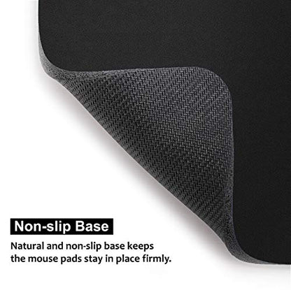 Audimi Small Mouse Pad 6 x 8 Inch, Mini Mouse Pad Thick for Laptop Wireless Mouse Home Office Travel, Portable & Washable (Black) - color: Black