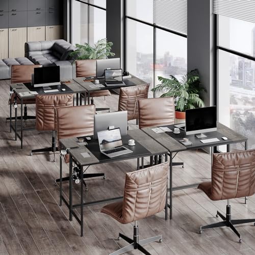 HOOBRO Computer Desk, 39.3 Inch Small Desk with Power Outlet, Writing Table with USB Charging Ports and 3 Hooks for Home Office, Bedroom, Easy to Assemble, Charcoal Gray and Black BC41UDN01 - color: Charcoal Gray + Black, size: 39.3"W x 15.7"D x 30.3"H