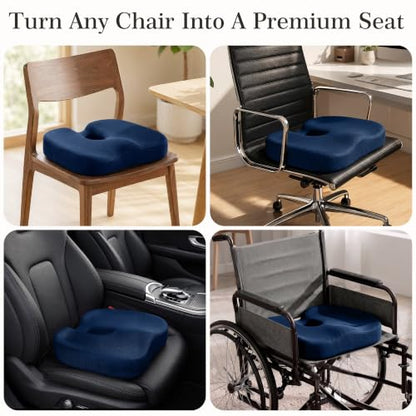 Donut Pillow Seat Cushion, Memory Foam Lifting Office Chair Cushion, Blue - color: Blue