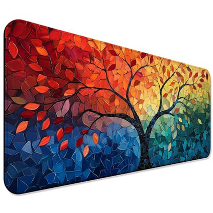 Tree of Life Gaming Desk Mat, Extended Fantasy Abstract Mouse Pad - color: W04