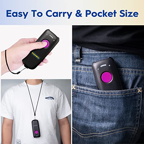 NADAMOO Wireless Barcode Scanner Compatible with Bluetooth Function, 2.4G Wireless & Wired 3-in-1 Bar Code Scanner Portable USB CCD Reader, Work with Tablet iPhone iPad Android Windows Mac OS-Purple - color: Purple