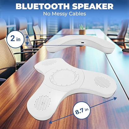 Conference Speaker and Microphone, 360° Voice Pickup, Noise Reduction - size: 1 Pack (White)