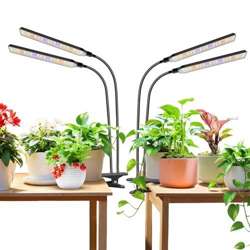 Aumtrly Grow Light Clip on, 2 Pack Black, 228 LED Full Spectrum Plant Lamp - color: Black 2 Pack