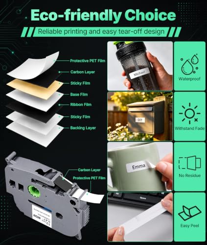 Rongta TH110 Handheld Label Maker Machine 12mm Laminated Labeler