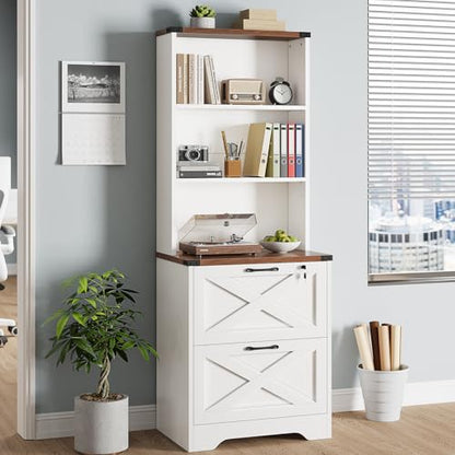 SEDETA 2 Drawer File Cabinet with Lock, Filing Cabinet for Home Office - color: White, size: 2 Drawers