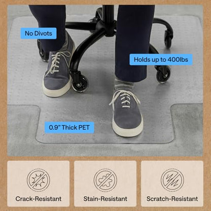 GORILLA GRIP Office Chair Mat for Carpet Floors, Heavy Duty, 32x48 Clear - size: 32"x48", style: Carpet Floor