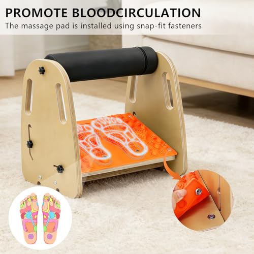 Under Desk Foot Rest,Massage & Leather Pads,3 Height Levels-Orange - color: Orange