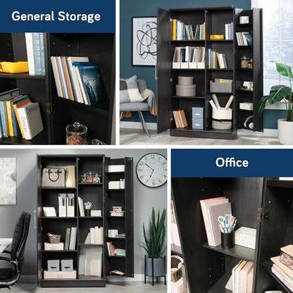 Sauder HomePlus Storage Cabinet, Raven Oak Finish - color: Raven Oak Finish