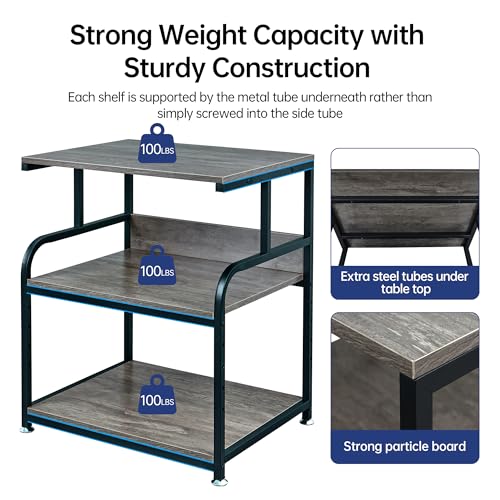 Fannova Gray Printer Stand, 23.6"x18.9" Large Printer Table with Storage - color: Gray, size: 23.6"W x 18.9"D x 30"H